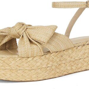 Raffia Platform Sandals Women Summer Open Toe Woven Adjustable Buckle